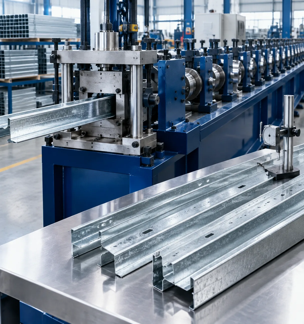 Quality check of steel framing profiles before packing